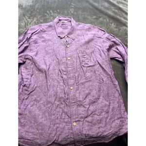 Tommy Bahama Mens Relaxed Fit Purple Linen Button Up Shirt XXL